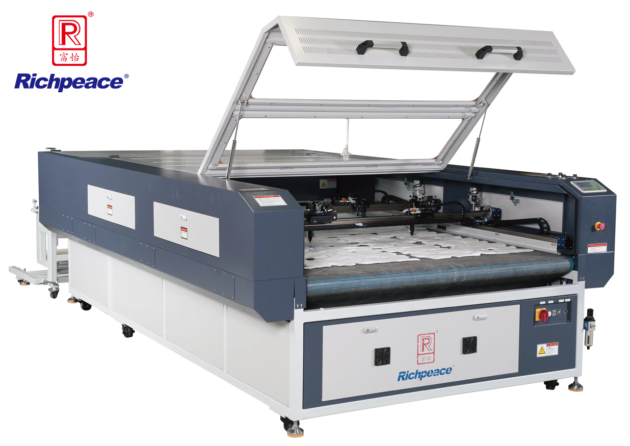 富怡雙橫梁異步全自動送料激光雕刻切割機